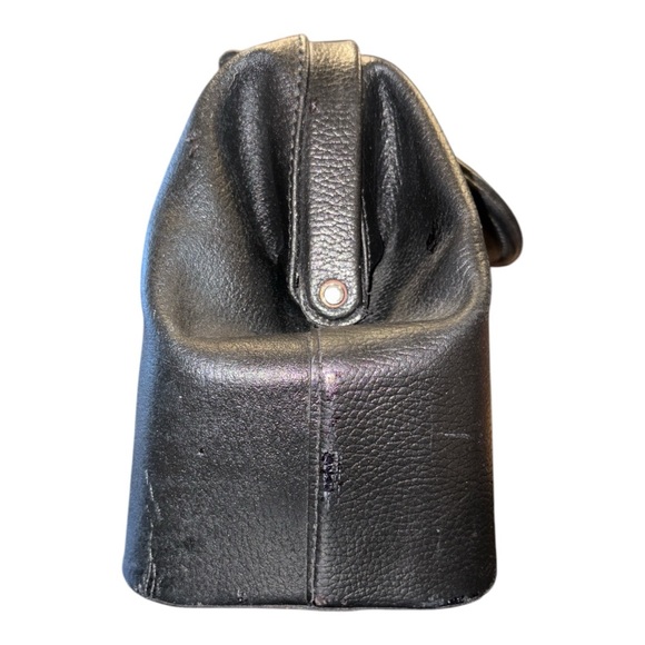 Vintage Rare Black Leather Doctor’s Bag Silver Hardware Made in Hungary - Picture 6 of 14